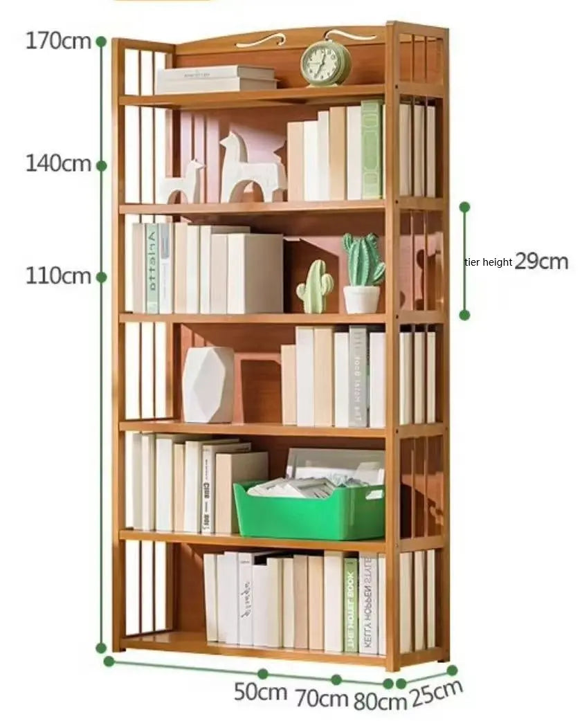 Bamboo Bookcase Bookshelf With Back Support Strong Solid Shelf Organiser Storage Home Office BBC06 everythingbamboo