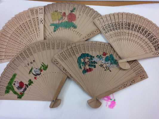 2* Bamboo Fan Useful Hand Folding Fans Outdoor Wedding Party Vintage Gifts everythingbamboo