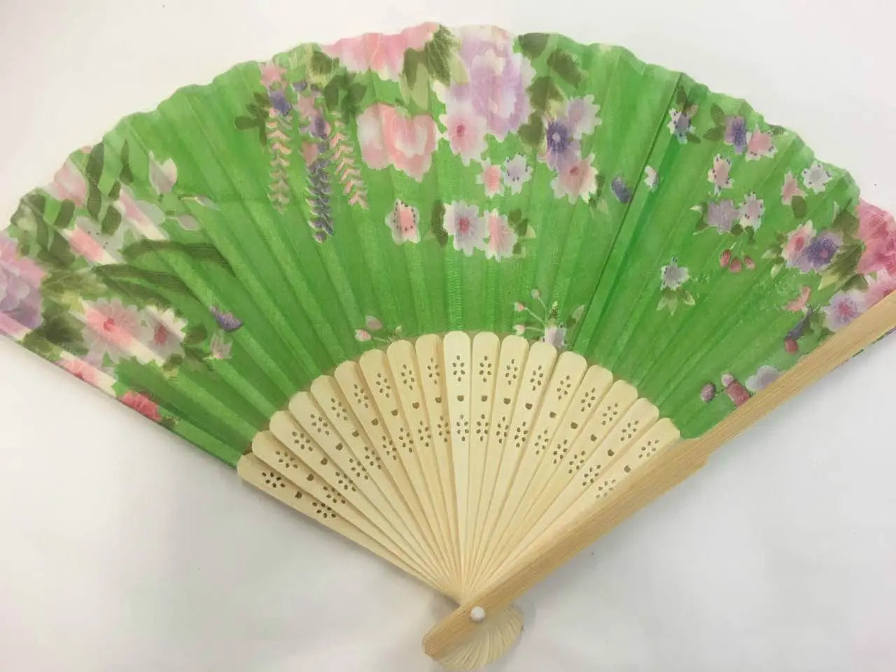 2* Bamboo Silk Fan Hand Folding Fans Outdoor Wedding Party Vintage Gifts everythingbamboo