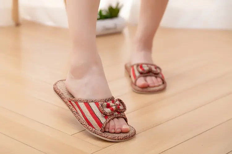 2 Pairs Women Hemp Sandals Slippers Butterfly Shoes Casual Comfortable BSH05 Unbranded