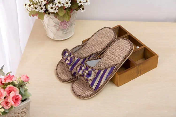 2 Pairs Women Hemp Sandals Slippers Butterfly Shoes Casual Comfortable BSH05 Unbranded