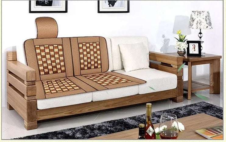 2 Pieces Bamboo Car Seat Cover Front Seat Chair Sofa Lumbus Back Support Mat Cool BSC07 everythingbamboo