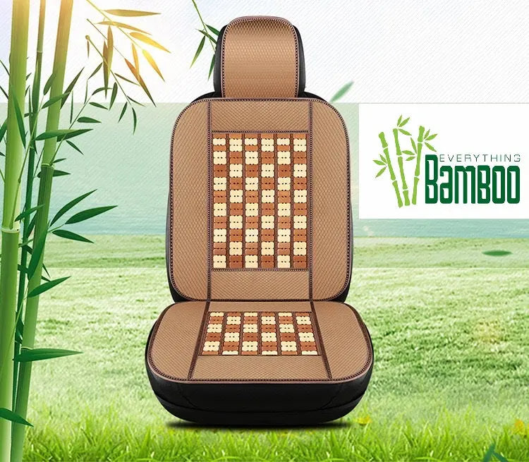 2 Pieces Bamboo Car Seat Cover Front Seat Chair Sofa Lumbus Back Support Mat Cool BSC07 everythingbamboo