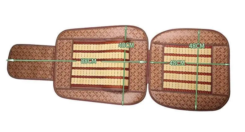 2 Pieces Bamboo Car Seat Cover Front Seat Chair Sofa Lumbus Back Support Mat Cool BSC07 everythingbamboo