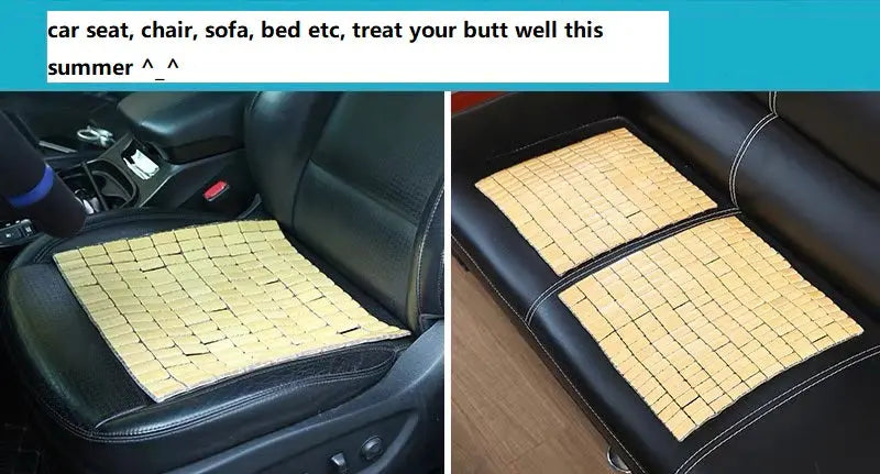 2 Pieces Bamboo Mat Cushion, Use for Chair, Sofa, Car, Table Cool Healthy everythingbamboo
