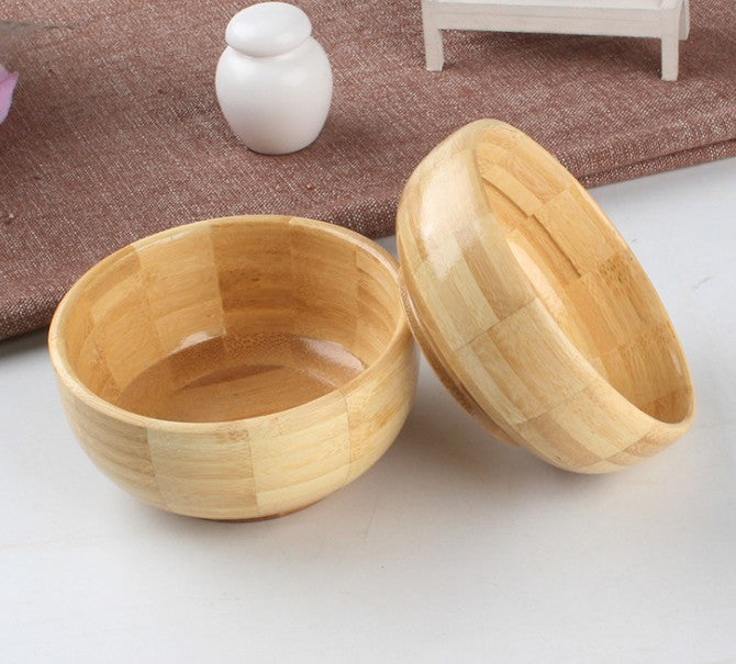 2 Pieces Bamboo Wooden Bowl Kitchen Handmade Children Kids Fruit Rice Bowl everythingbamboo