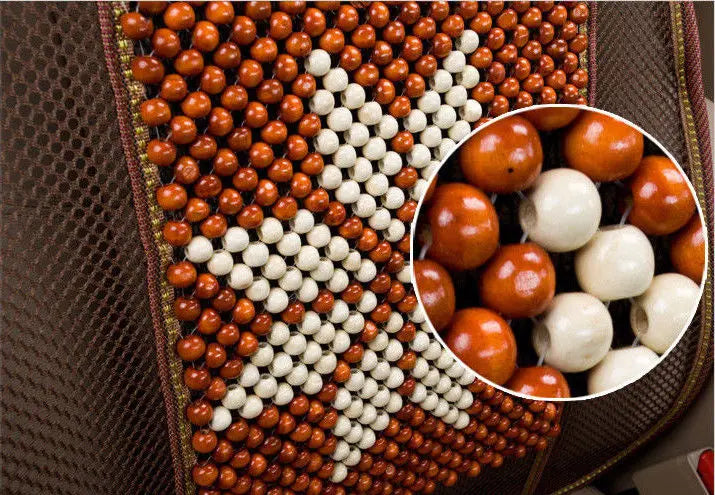 2 Pieces Wooden Round Balls Massage Car Seat Cover Front Seat Chair Mat Cool 木珠车垫 everythingbamboo