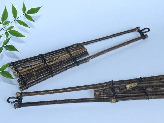 2 X Flower Arrangement Pot Natural Purple Bamboo Pot Wooden Shelf On Wall everythingbamboo
