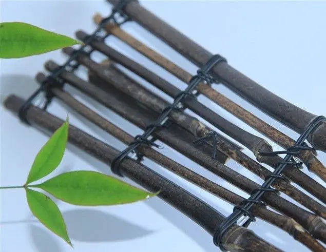 2 X Flower Arrangement Pot Natural Purple Bamboo Pot Wooden Shelf On Wall everythingbamboo