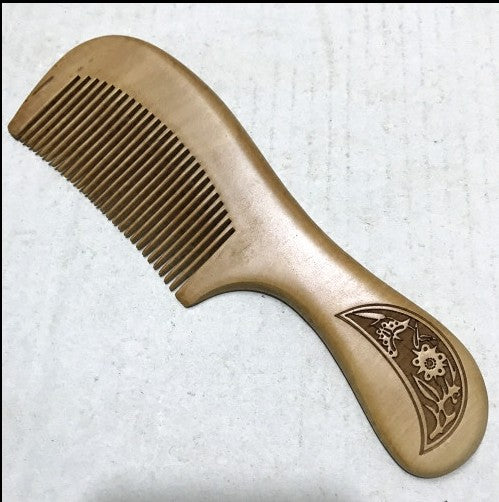 2 x Natural Peach Wood Comb Anti Static Close Teeth Hair Massage Healthy Comb combland