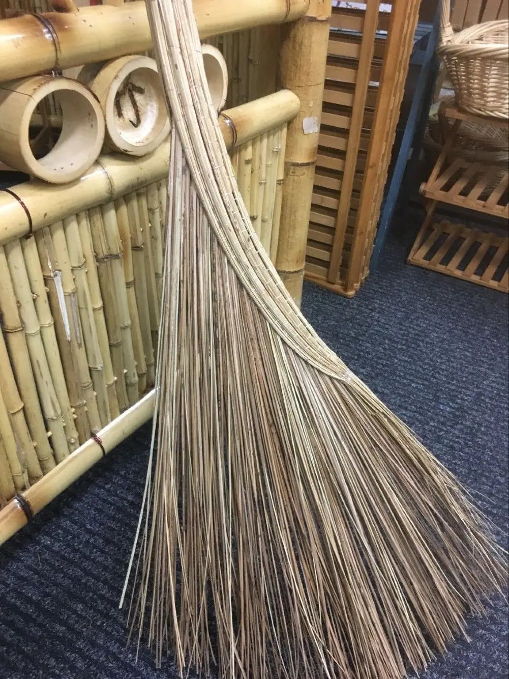 2 x Natural bamboo Handmade Brooms Original Convenient Strong Easy Clean bamboo