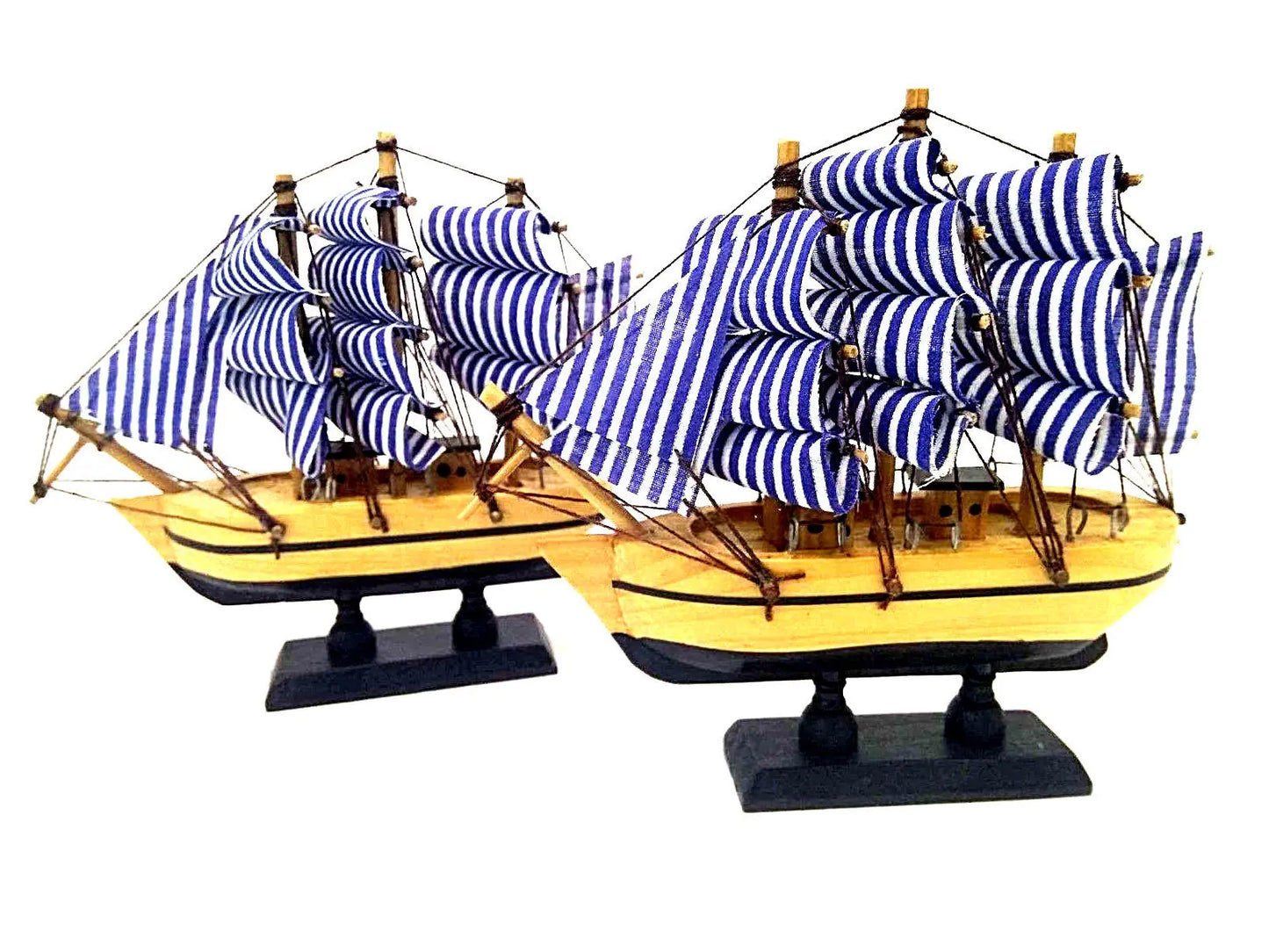 2 x Bamboo Wooden Sail Boat Model Craft Wood Ship Nautical Household Decoration everythingbamboo