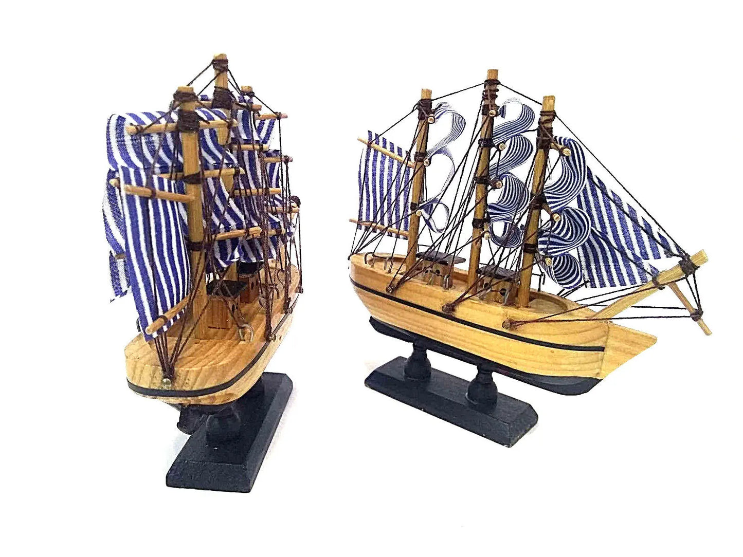 2 x Bamboo Wooden Sail Boat Model Craft Wood Ship Nautical Household Decoration everythingbamboo