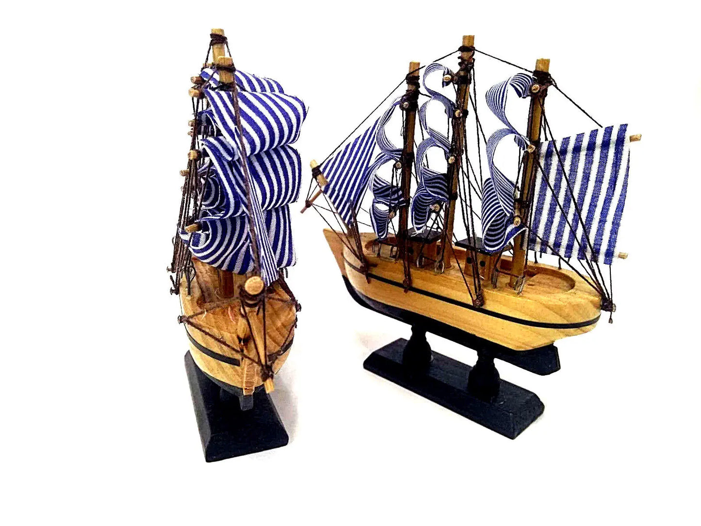 2 x Bamboo Wooden Sail Boat Model Craft Wood Ship Nautical Household Decoration everythingbamboo