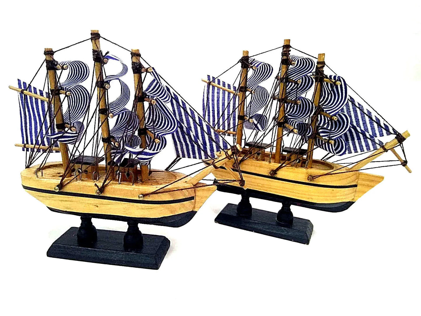 2 x Bamboo Wooden Sail Boat Model Craft Wood Ship Nautical Household Decoration everythingbamboo