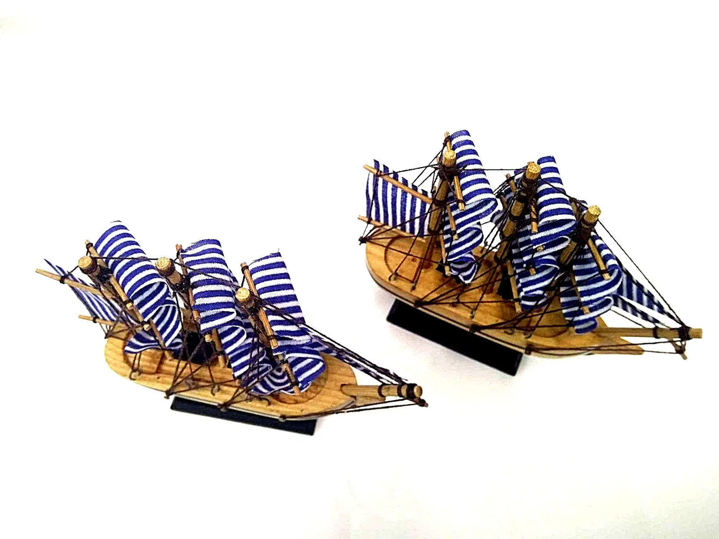 2 x Bamboo Wooden Sail Boat Model Craft Wood Ship Nautical Household Decoration everythingbamboo