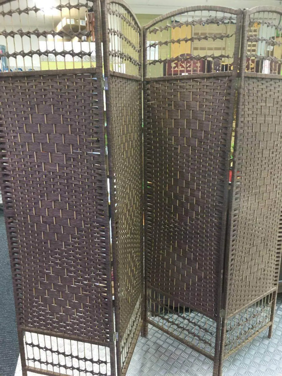 4-Leaf Folding Screen Both Sizes Bamboo Frame Privacy Screen Room Divider everythingbamboo