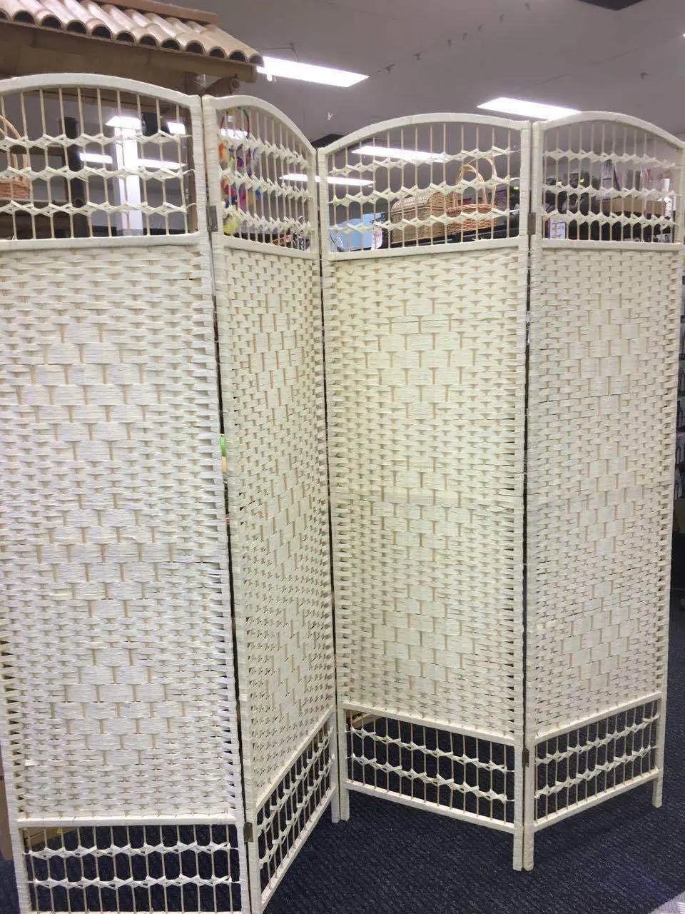 4-Leaf Folding Screen Both Sizes Bamboo Frame Privacy Screen Room Divider everythingbamboo