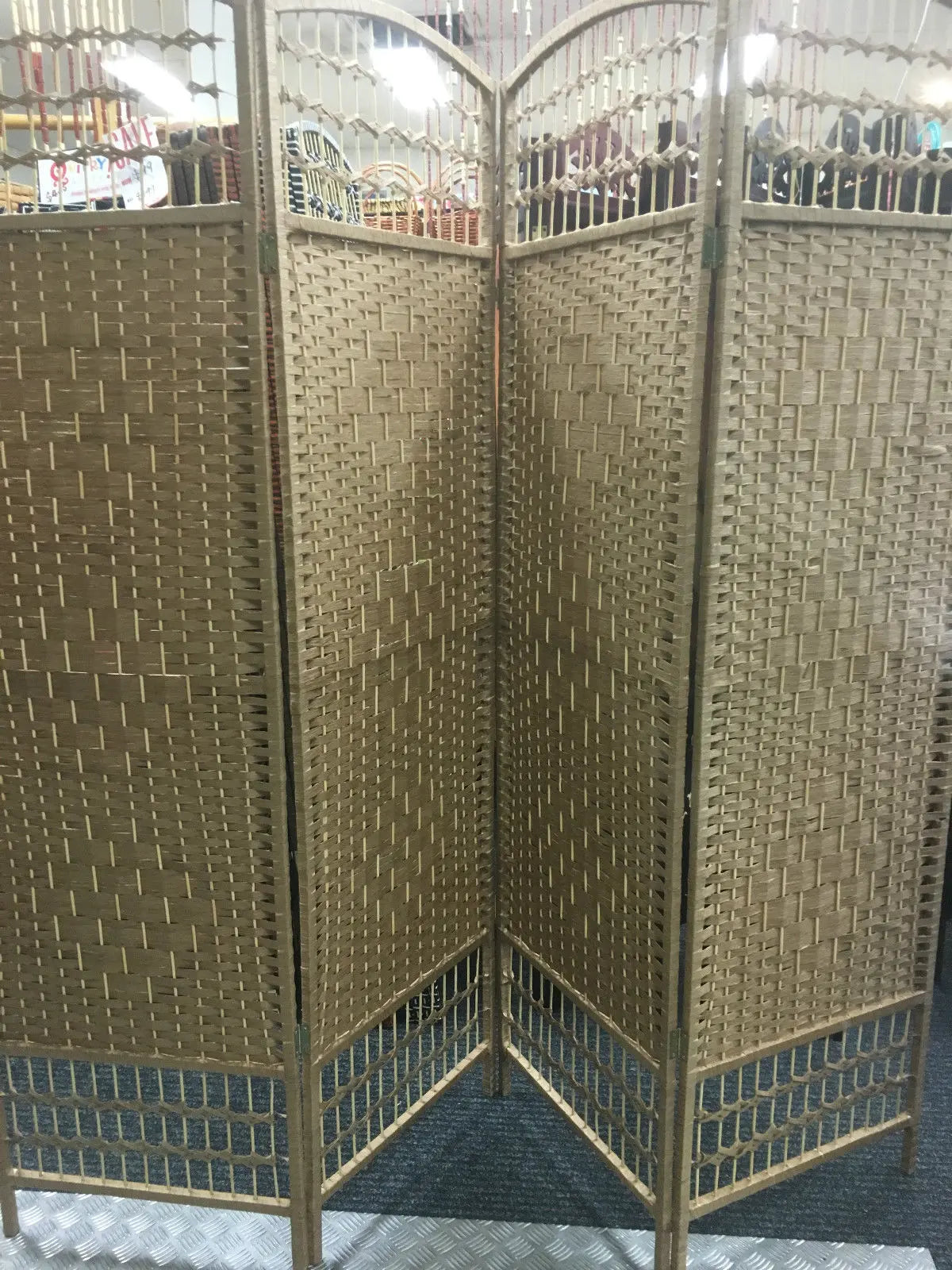 4-Leaf Folding Screen Both Sizes Bamboo Frame Privacy Screen Room Divider everythingbamboo