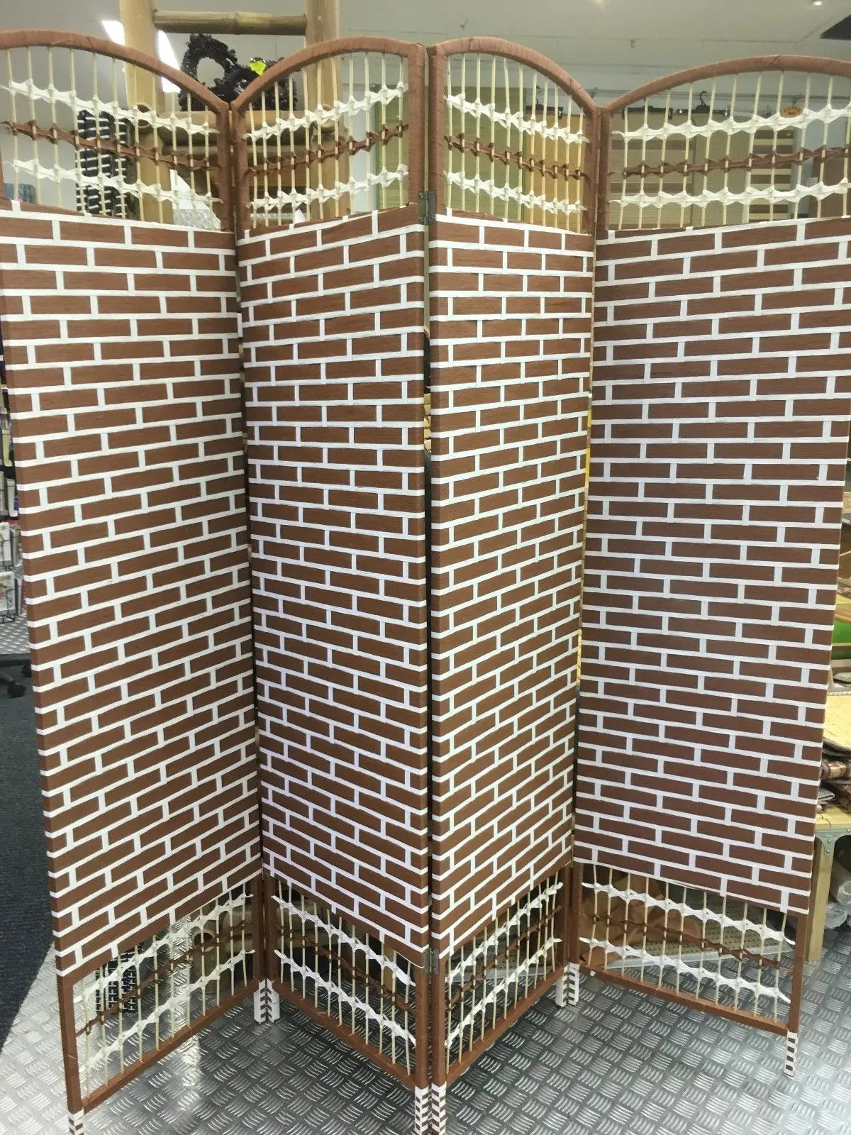 4-Leaf Folding Screen Both Sizes Bamboo Frame Privacy Screen Room Divider everythingbamboo