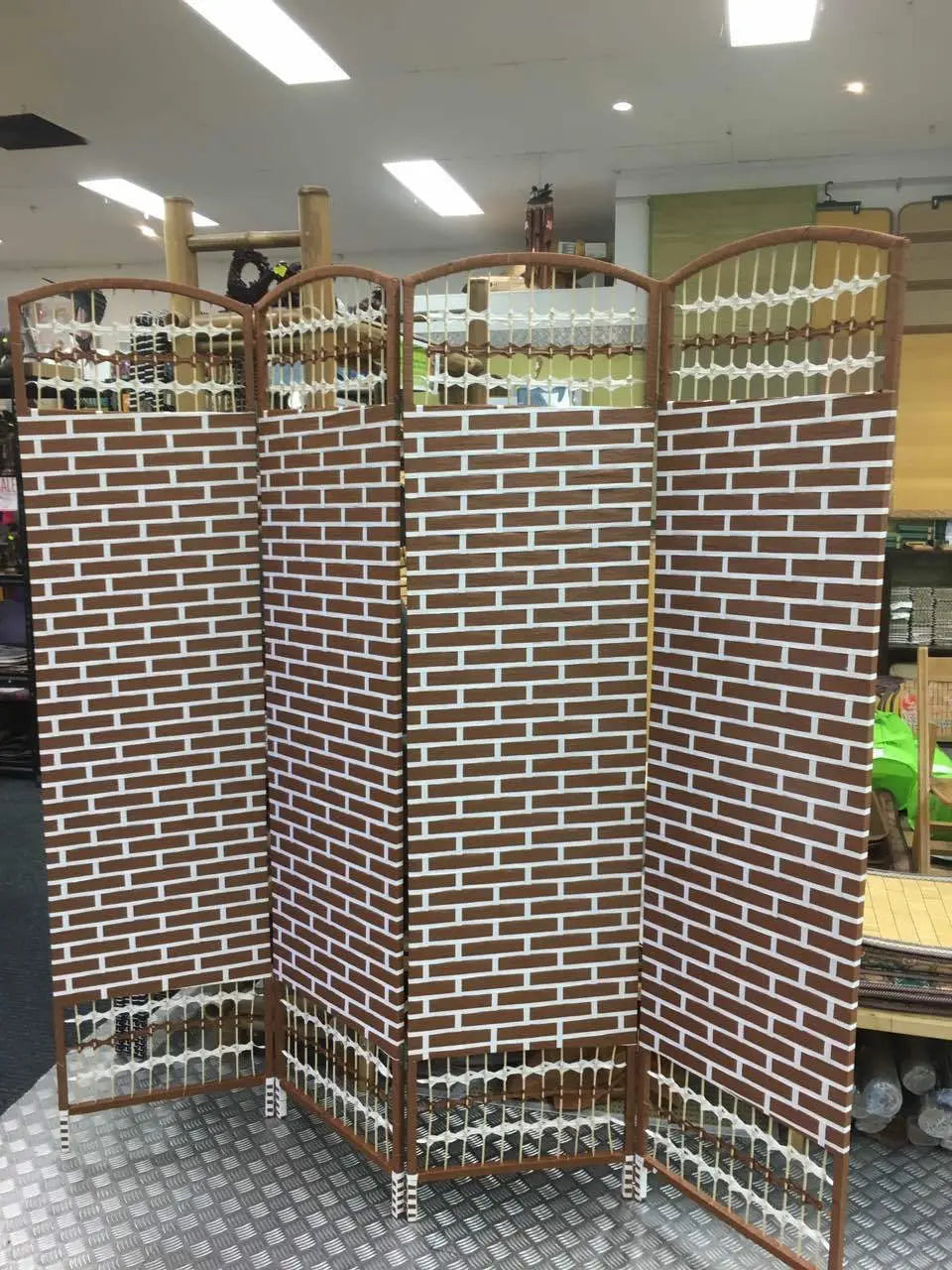 4-Leaf Folding Screen Both Sizes Bamboo Frame Privacy Screen Room Divider everythingbamboo