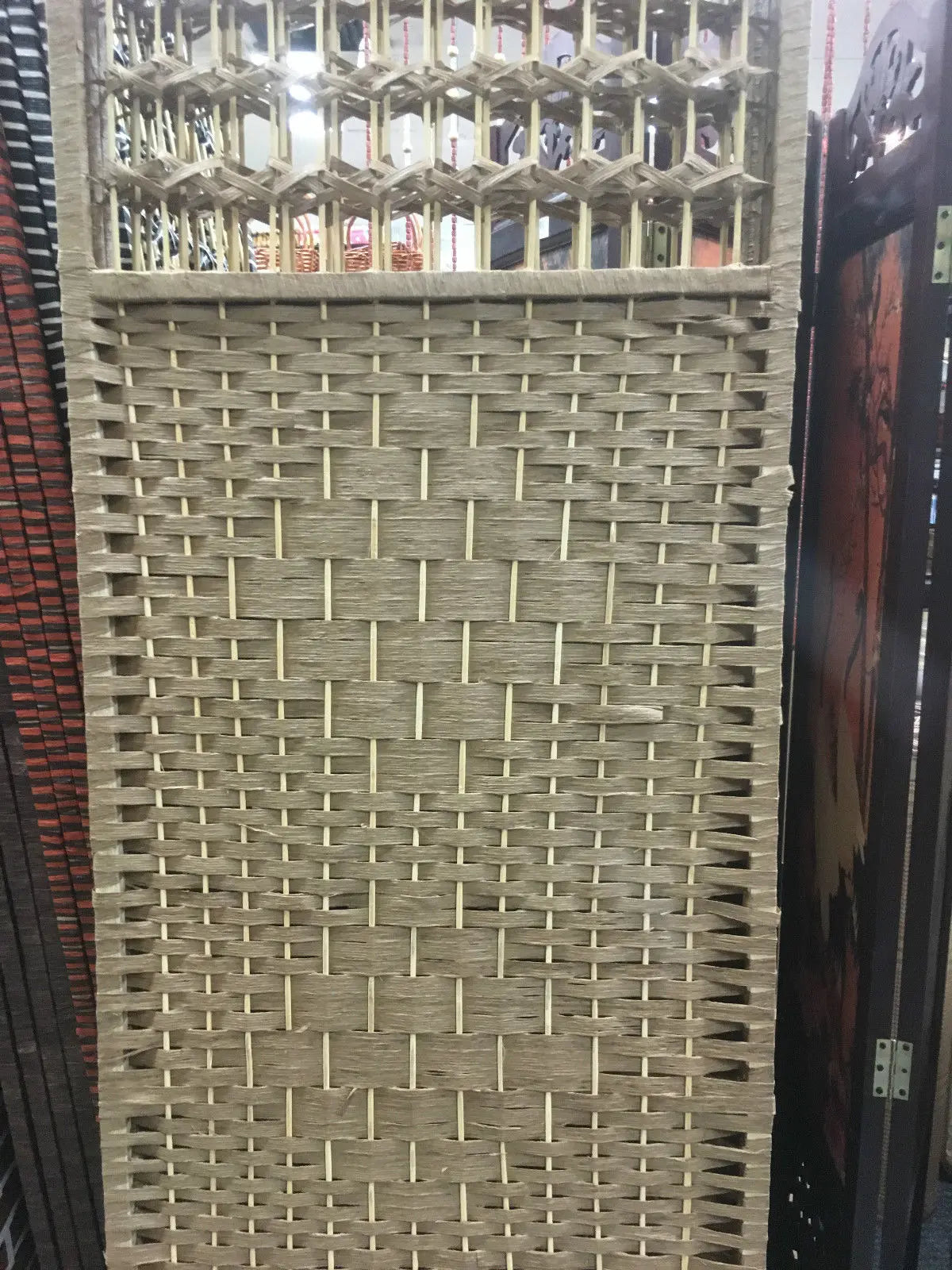 4-Leaf Folding Screen Both Sizes Bamboo Frame Privacy Screen Room Divider everythingbamboo