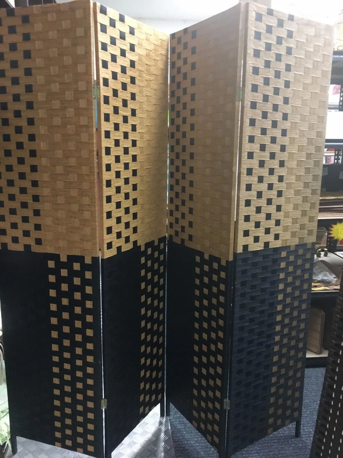 4-Leaf Folding Screen Both Sizes Bamboo Frame Privacy Screen Room Divider everythingbamboo