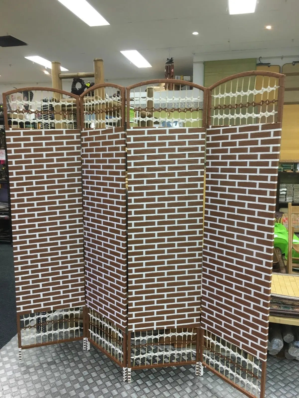 4-Leaf Folding Screen Both Sizes Bamboo Frame Privacy Screen Room Divider everythingbamboo