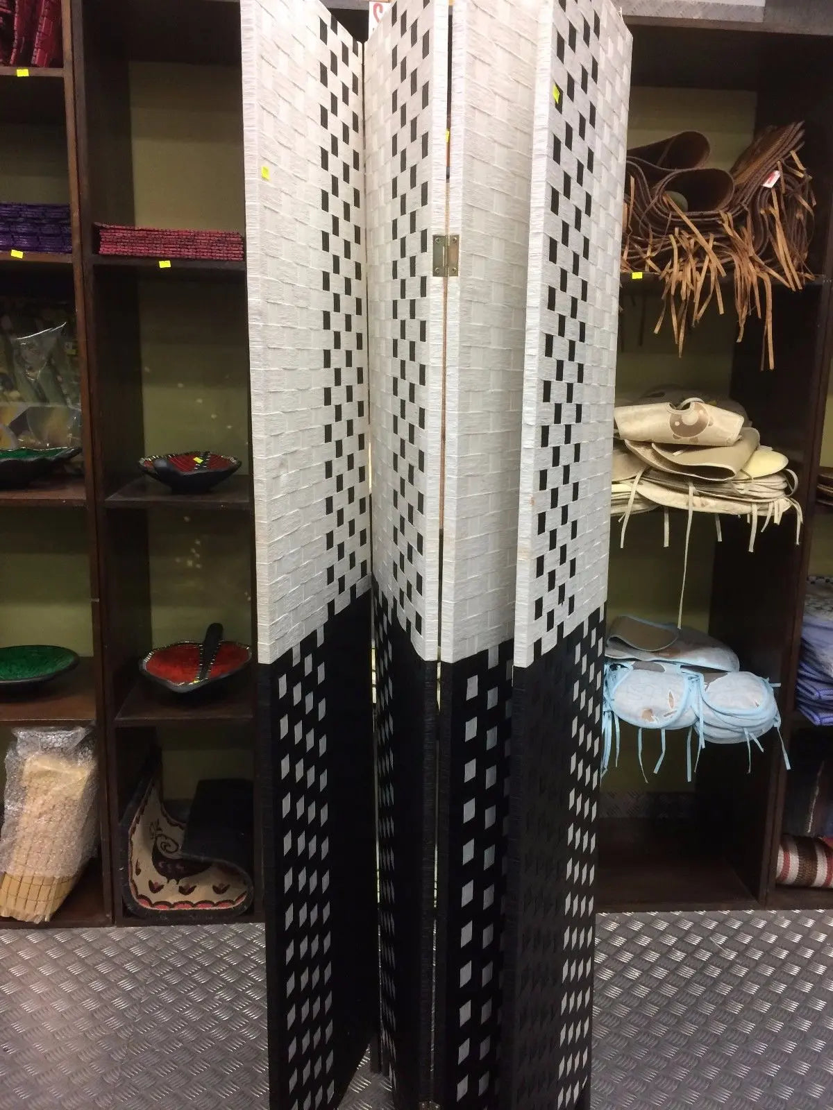 4-Leaf Folding Screen Both Sizes Bamboo Frame Privacy Screen Room Divider everythingbamboo