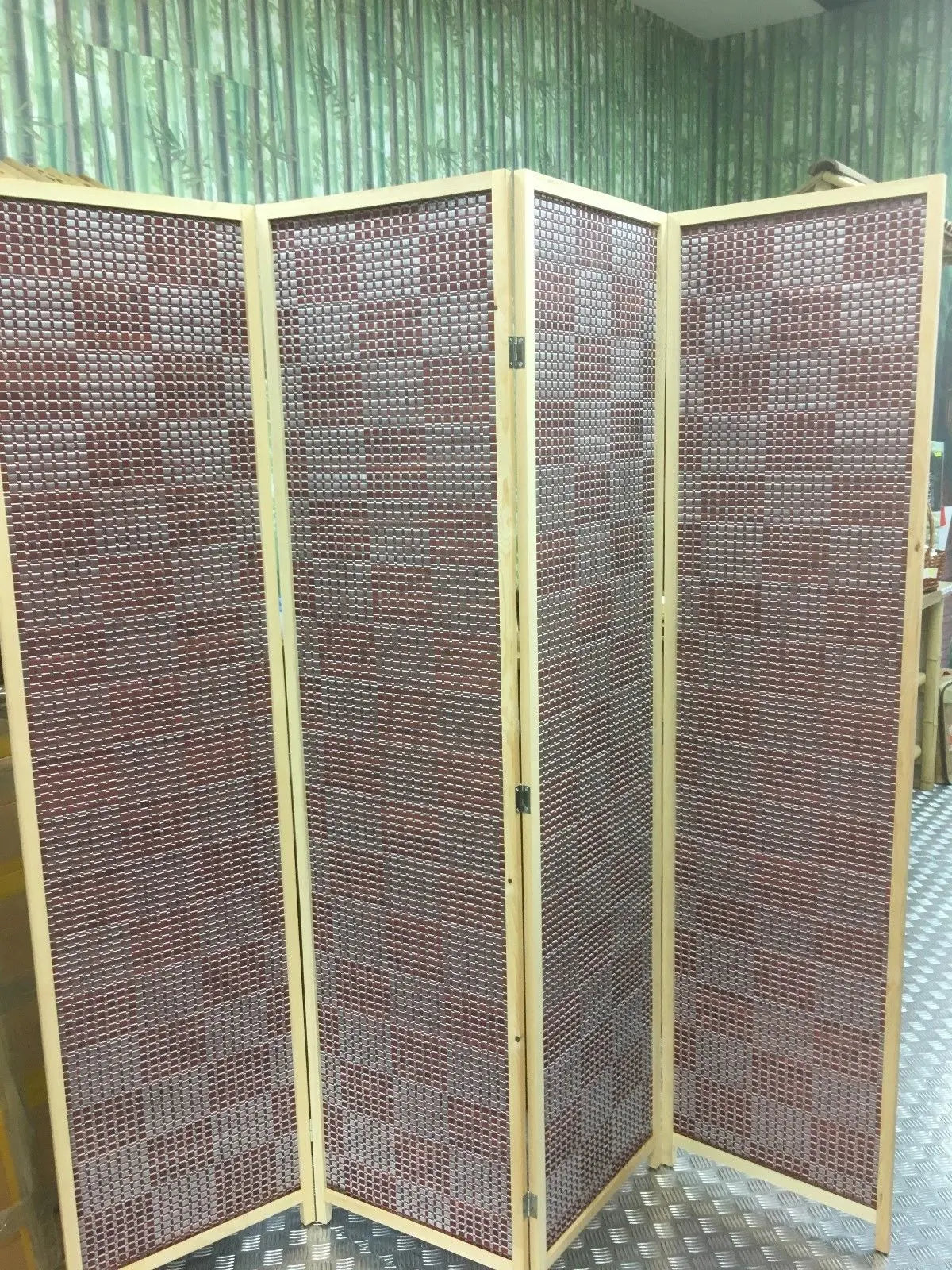 4-Leaf Folding Screen Both Sizes Bamboo Panels Privacy Screen Room Divider everythingbamboo