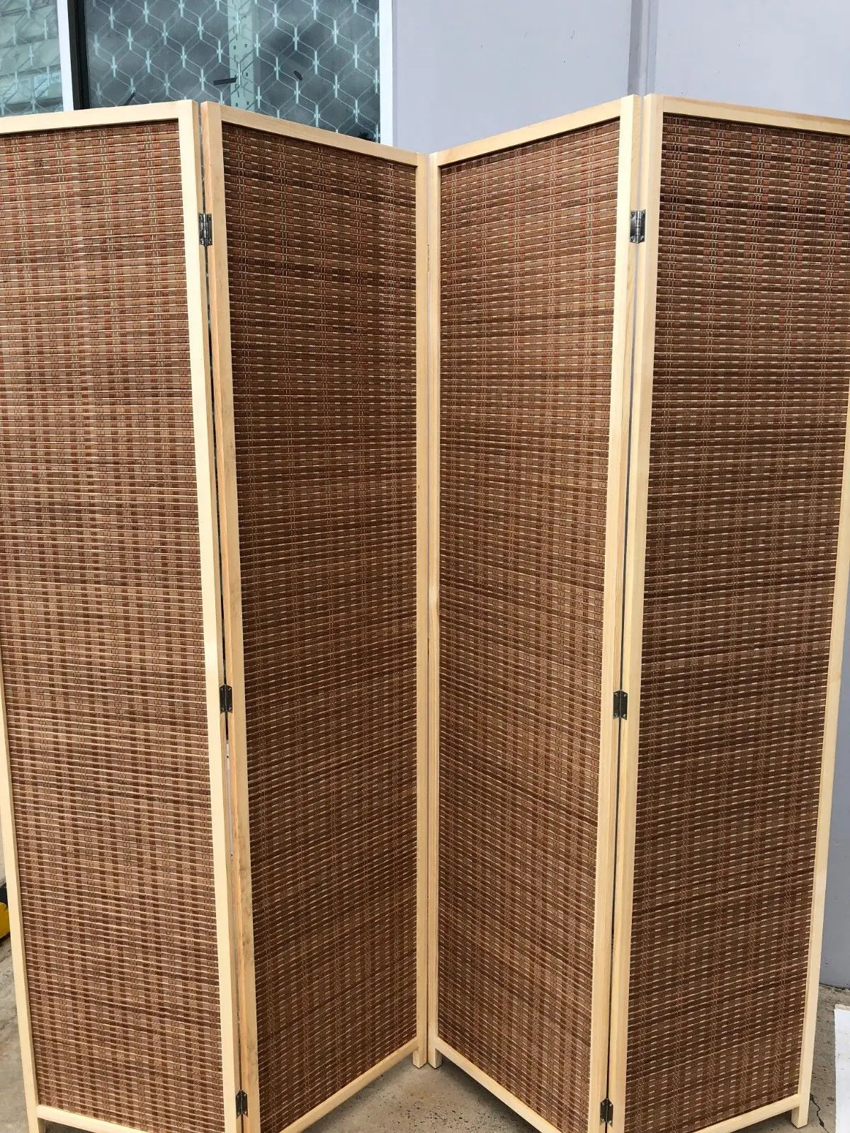 4-Leaf Folding Screen Both Sizes Bamboo Panels Privacy Screen Room Divider everythingbamboo
