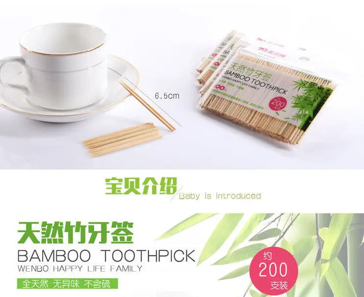 5 Bags 1000 Pieces Premium Quality Bamboo Toothpick Natural Healthy Smooth everythingbamboo