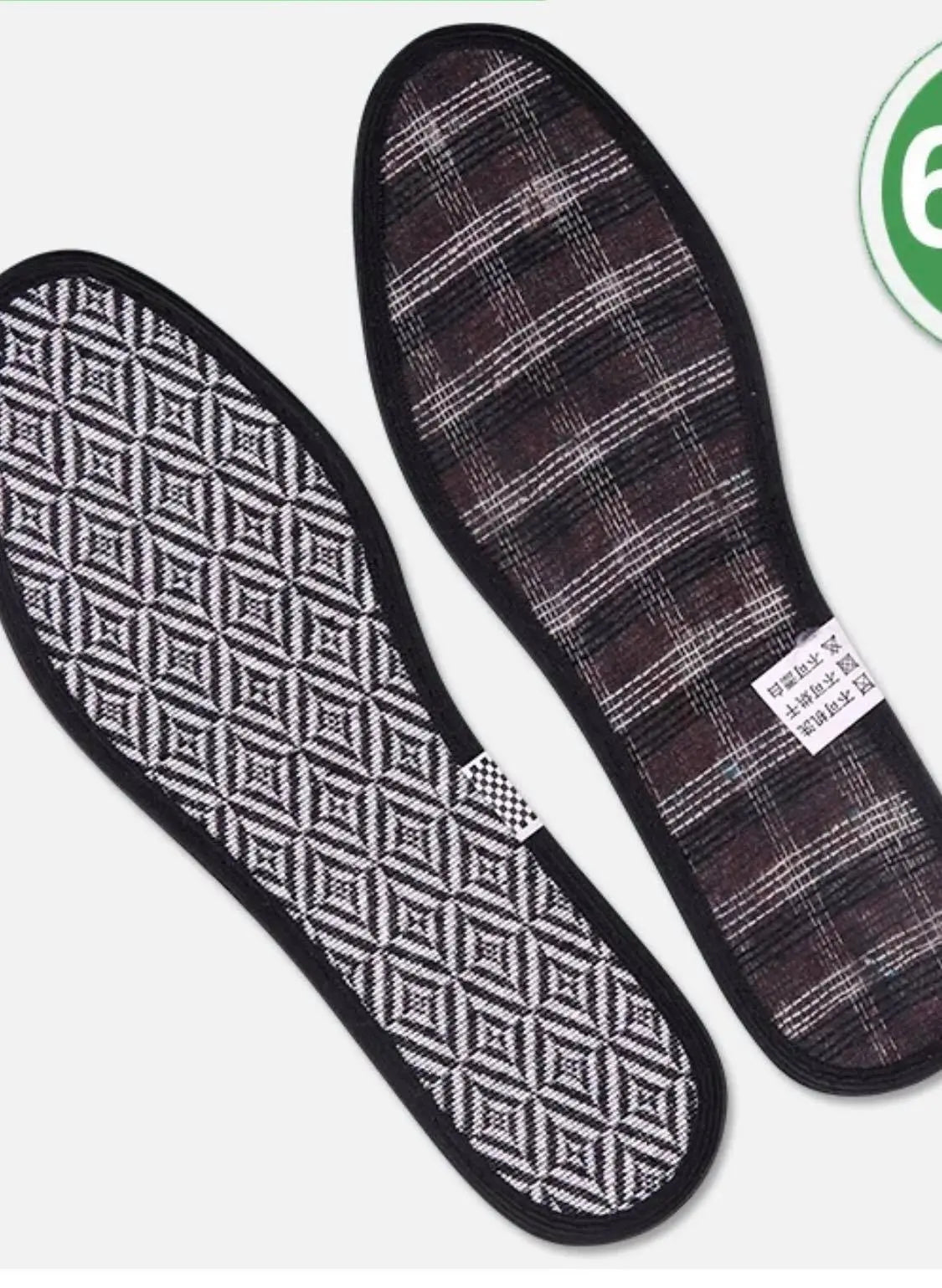 6 Pairs Bamboo Charcoal Fibre Flax Shoe Insole Comfort Dry Anti Odor everythingbamboo