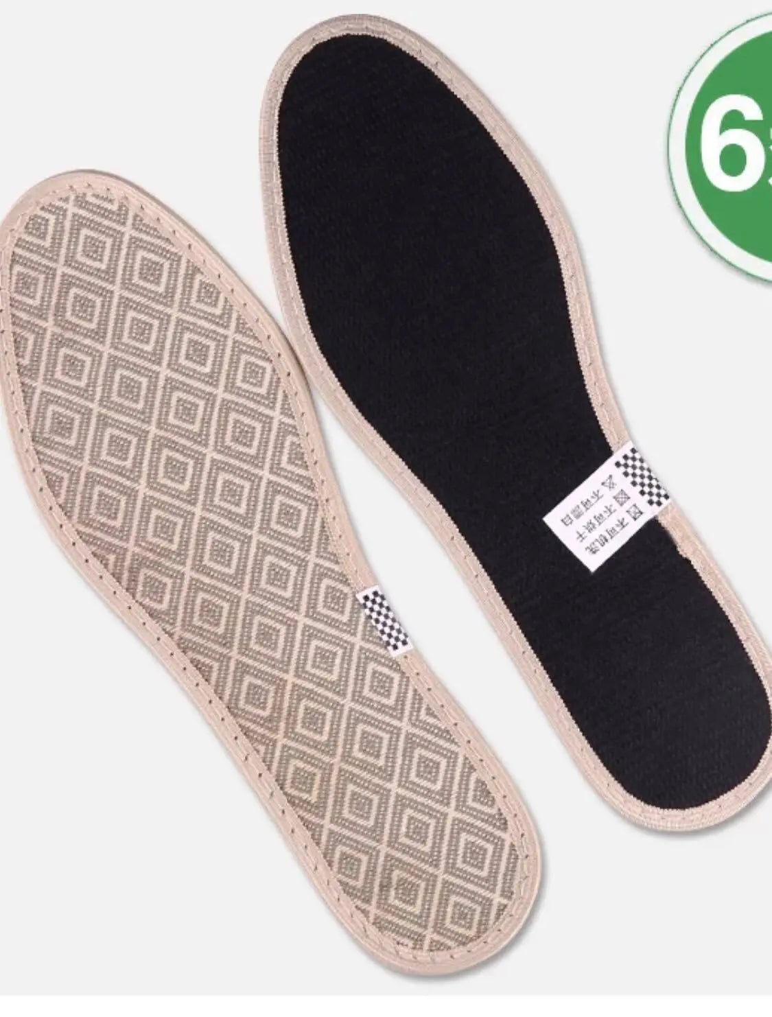 6 Pairs Bamboo Charcoal Fibre Flax Shoe Insole Comfort Dry Anti Odor everythingbamboo