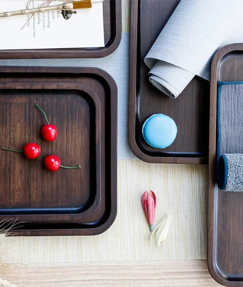 BAMBOO SERVING TRAY Tea Coffee Table Fruit container tea tray Gift Present New EVT03 everythingbamboo