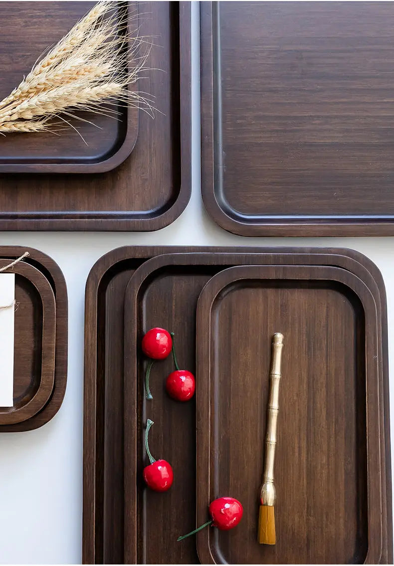 BAMBOO SERVING TRAY Tea Coffee Table Fruit container tea tray Gift Present New EVT03 everythingbamboo