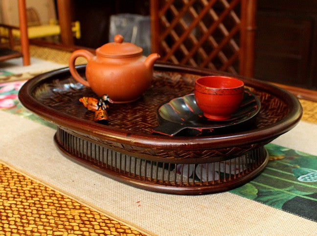 BAMBOO TRAY Brown Handmade Classic Tea Coffee Fruit Gift collection luxury New everythingbamboo