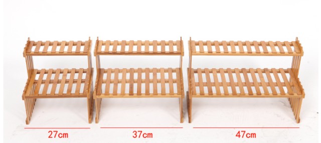 BAMBOO WOODEN 2-TIER  DESK SHELF LADDER PLANT SHELF MULTIPLE USE STRONG ELEGANT everythingbamboo
