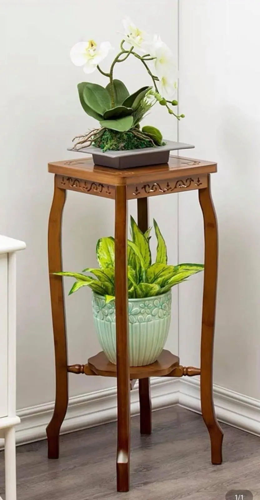 BAMBOO WOODEN PLANT STAND SHELF LADDER STORAGE ANTIQUE STYLE VINTAGE MULTI USE everythingbamboo