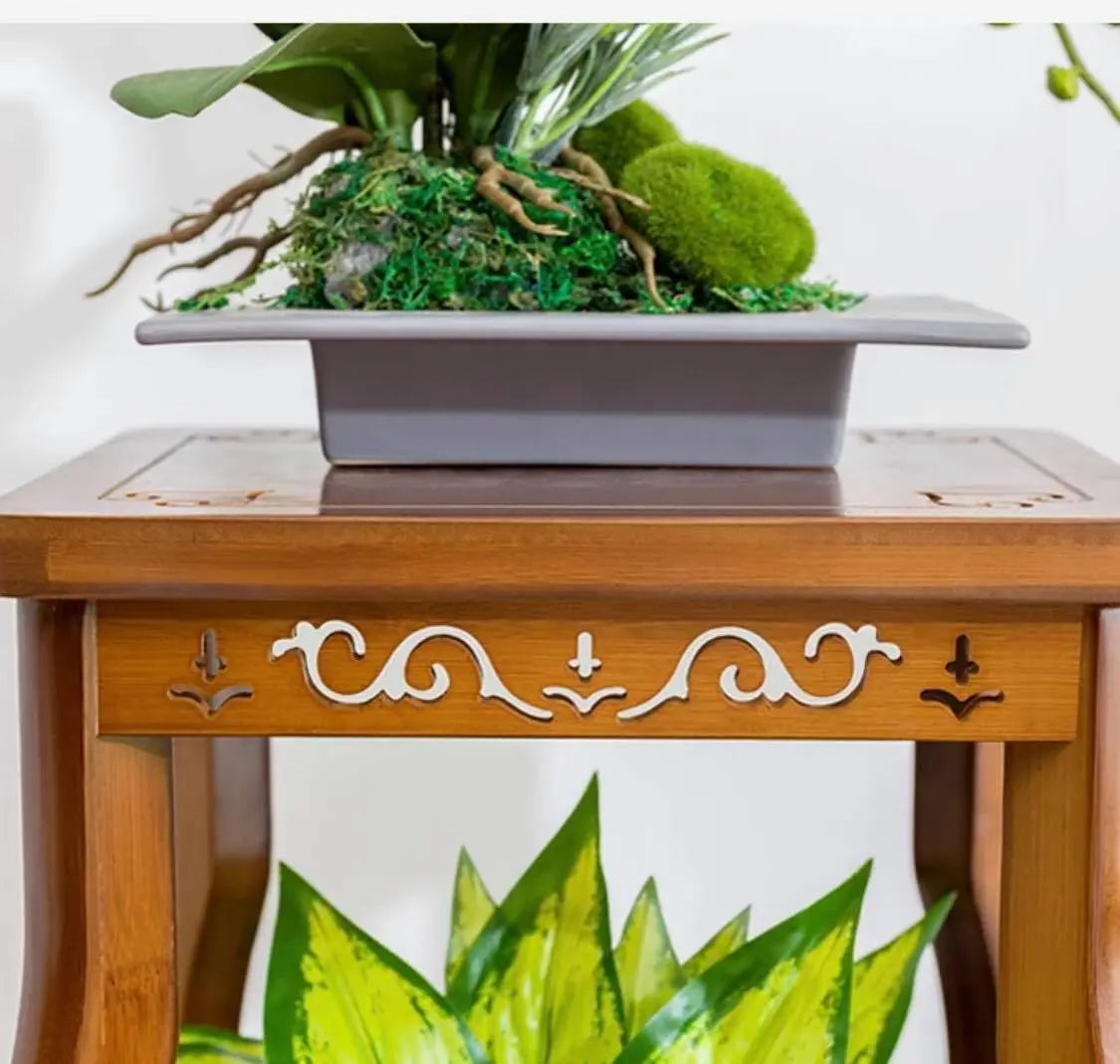 BAMBOO WOODEN PLANT STAND SHELF LADDER STORAGE ANTIQUE STYLE VINTAGE MULTI USE everythingbamboo