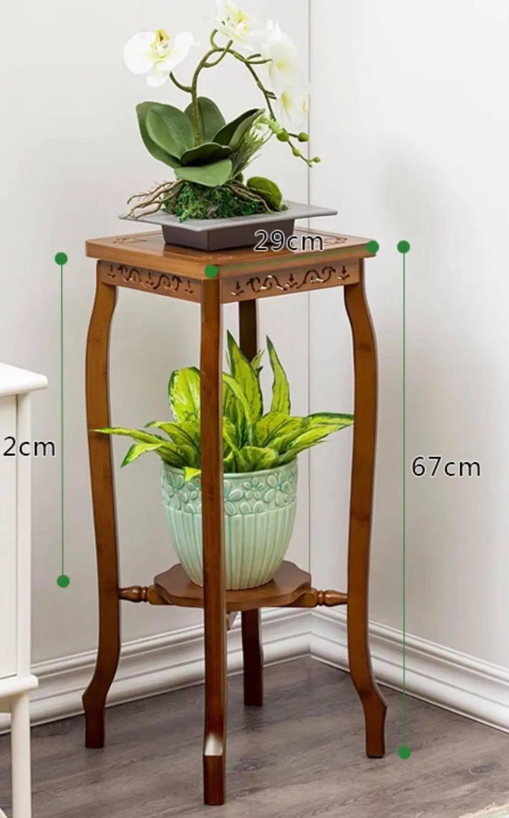 BAMBOO WOODEN PLANT STAND SHELF LADDER STORAGE ANTIQUE STYLE VINTAGE MULTI USE everythingbamboo