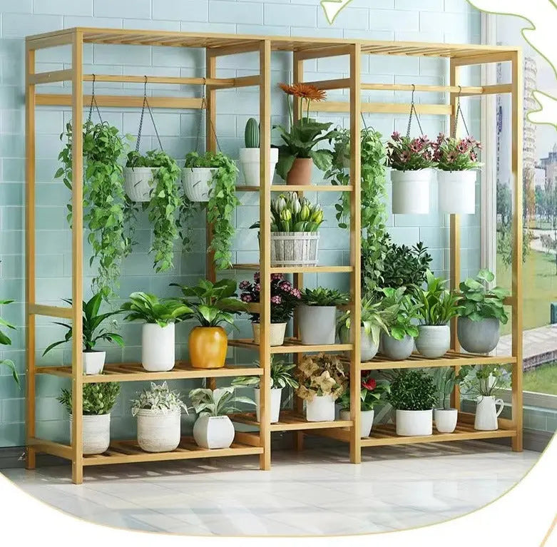 BAMBOO WOODEN SHELF PLANT STAND CLOTHES RACK STORAGE DISPLAY SHELF MULTI USE FREE STANDING LARGE SIZE everythingbamboo