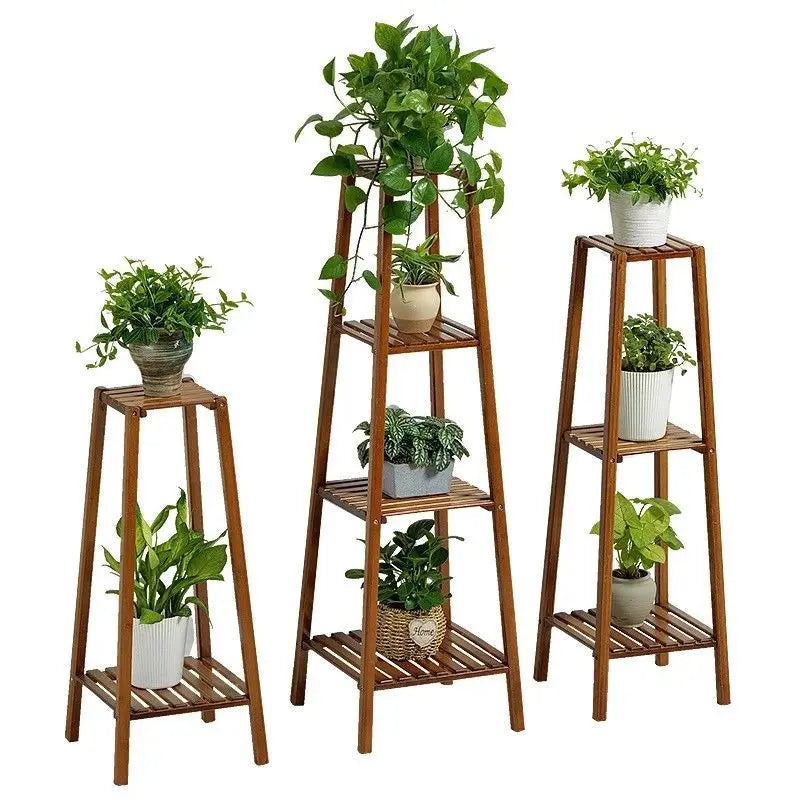 BAMBOO WOODEN SHELF PLANT STAND LADDER BOOK SHELF STORAGE INDOOR OUTDOOR everythingbamboo