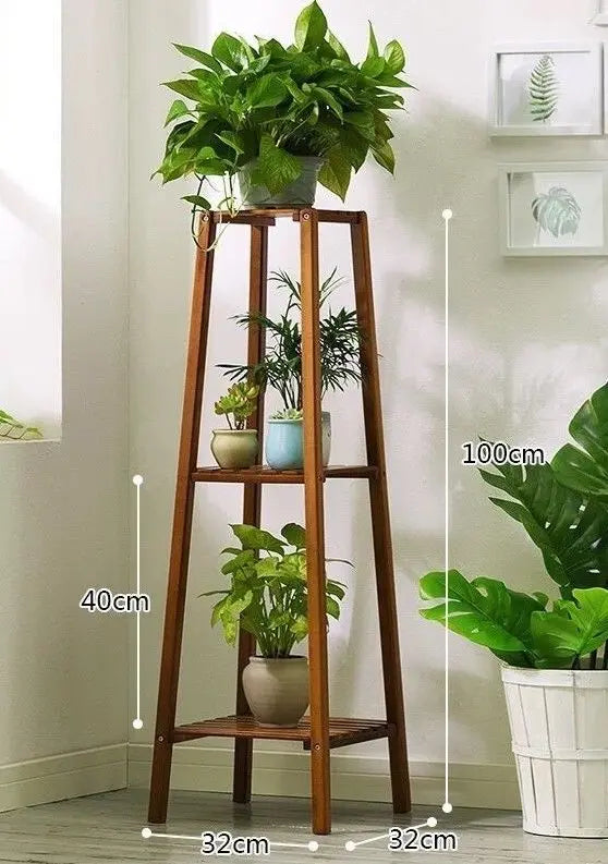 BAMBOO WOODEN SHELF PLANT STAND LADDER BOOK SHELF STORAGE INDOOR OUTDOOR everythingbamboo