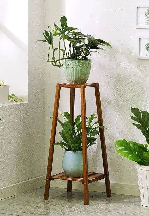 BAMBOO WOODEN SHELF PLANT STAND LADDER BOOK SHELF STORAGE INDOOR OUTDOOR everythingbamboo
