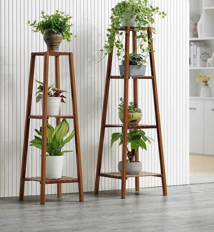 BAMBOO WOODEN SHELF PLANT STAND LADDER BOOK SHELF STORAGE INDOOR OUTDOOR everythingbamboo