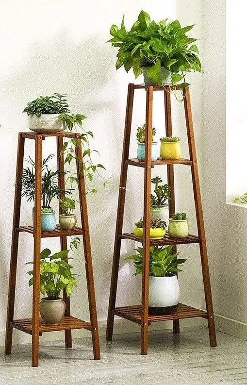 BAMBOO WOODEN SHELF PLANT STAND LADDER BOOK SHELF STORAGE INDOOR OUTDOOR everythingbamboo
