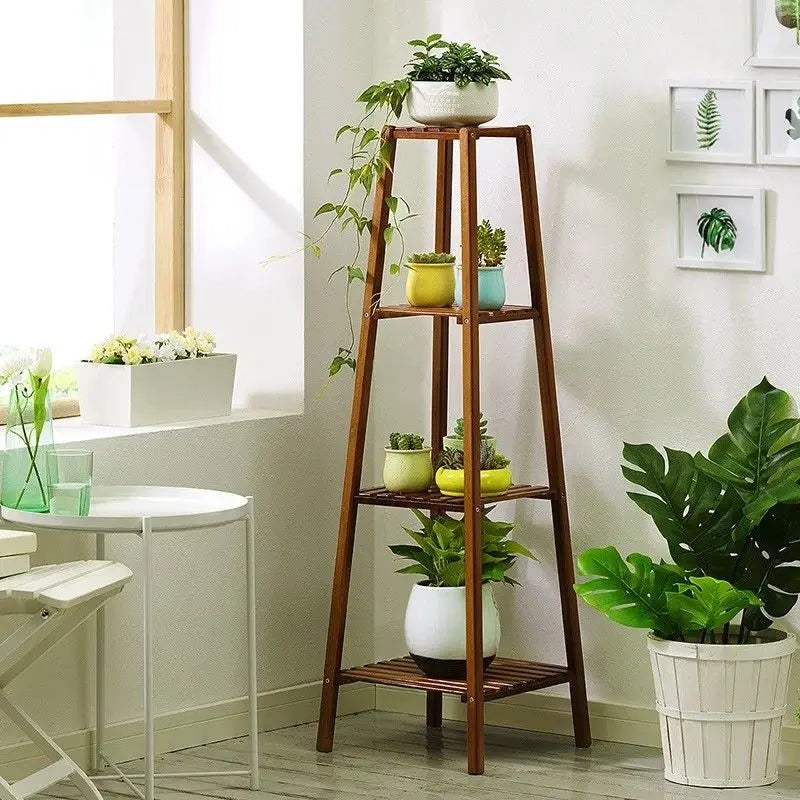 BAMBOO WOODEN SHELF PLANT STAND LADDER BOOK SHELF STORAGE INDOOR OUTDOOR everythingbamboo