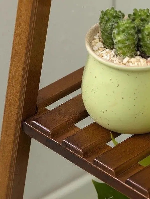 BAMBOO WOODEN SHELF PLANT STAND LADDER BOOK SHELF STORAGE INDOOR OUTDOOR everythingbamboo