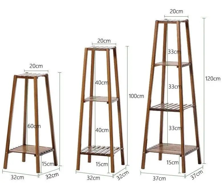 BAMBOO WOODEN SHELF PLANT STAND LADDER BOOK SHELF STORAGE INDOOR OUTDOOR everythingbamboo